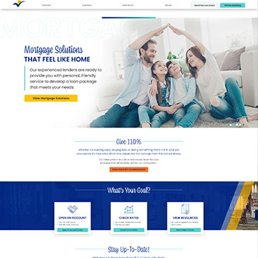 Homepage desktop view