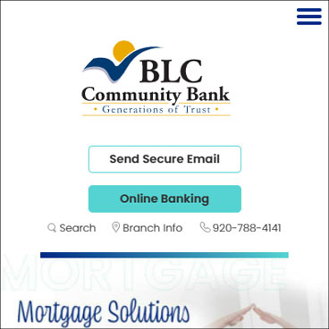 Homepage mobile view