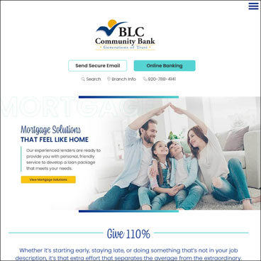 Homepage tablet view