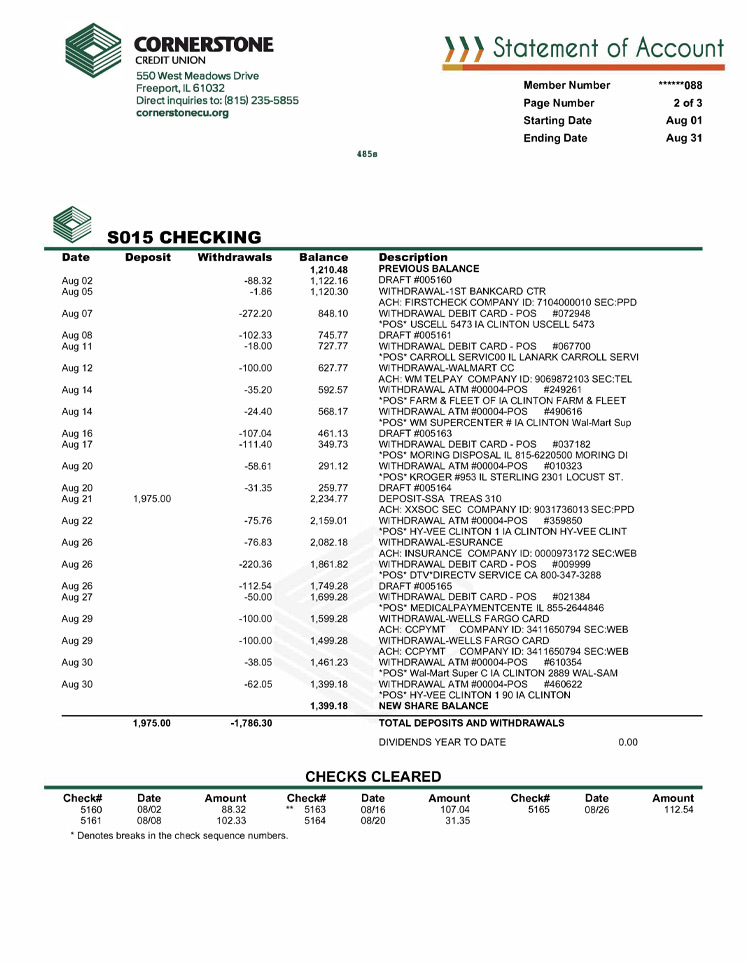Cornerstone Credit Union Financial Statement Design LKCS