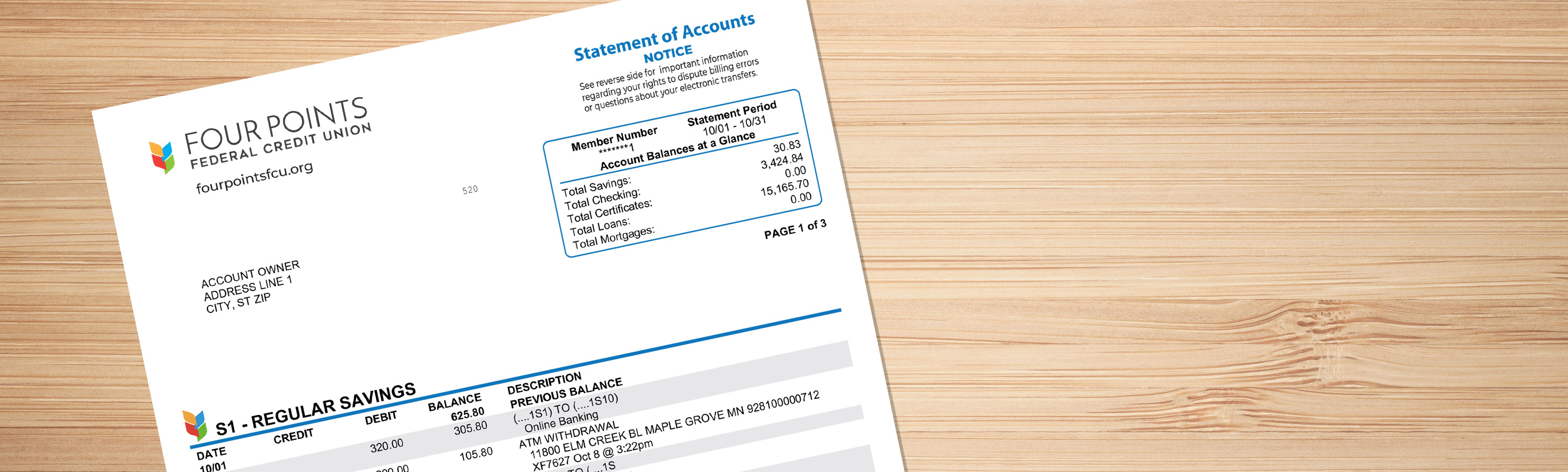 Four Points FCU Header