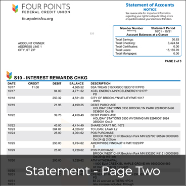 Statement - Page Two Preview