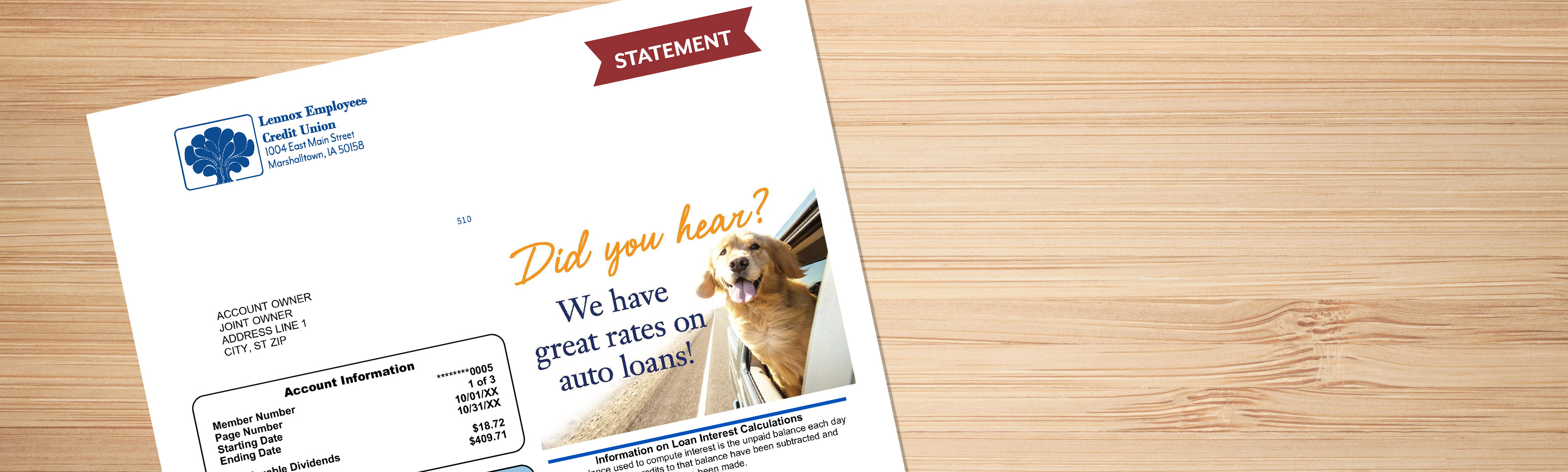 Lennox Employees CU Statements Header