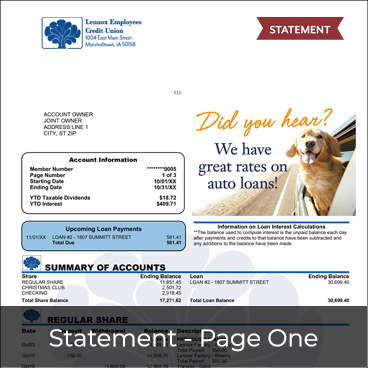 Statement - Page One Preview