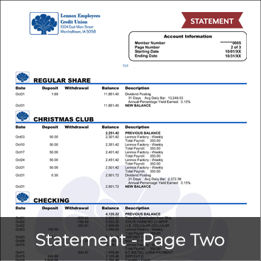 Statement - Page Two Preview