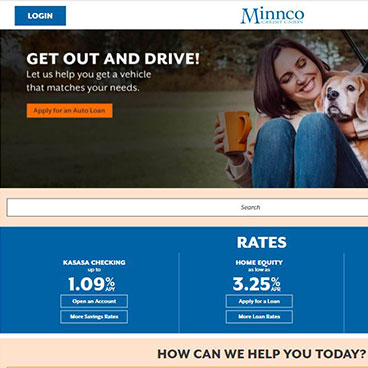 Homepage tablet view