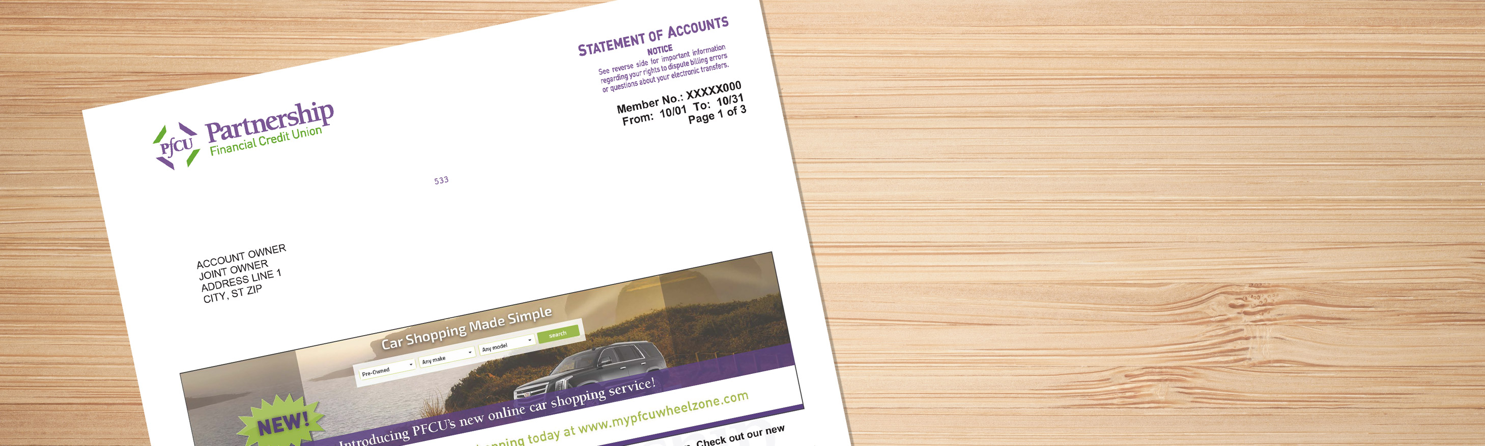 Partnership FCU Statements Header