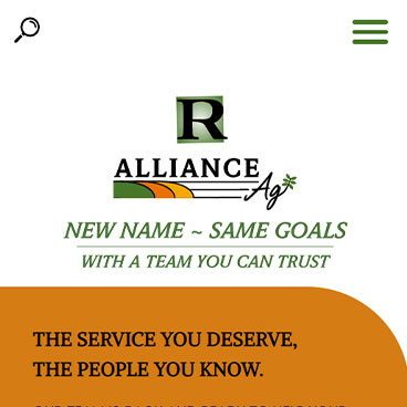 Homepage mobile view