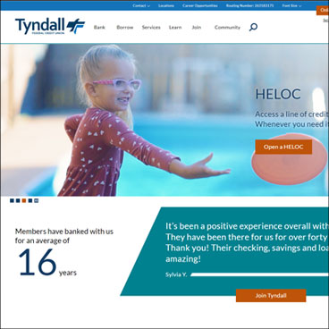 Homepage desktop view