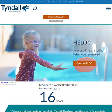 Homepage tablet view
